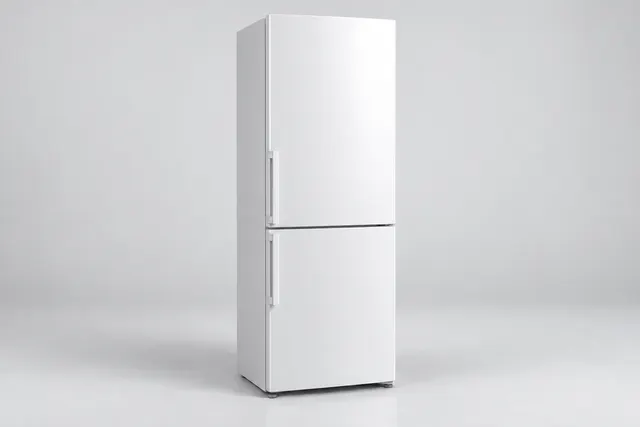Ilustración de un frigorífico combi blanco Ilustración de un frigorífico combi blanco